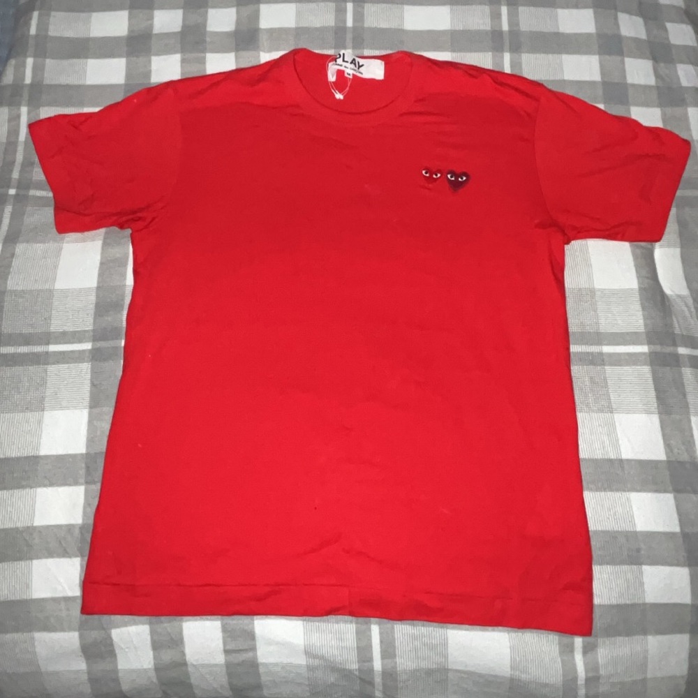 CDG Play Double Hearts T-shirt (Red) (M)